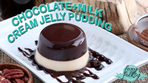 CHOCOLATE + MILK CREAM JELLY PUDDING