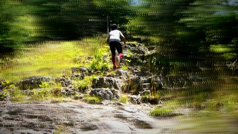 Hiking up a mountain!