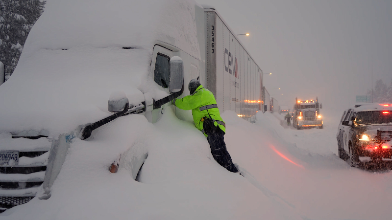 Blizzard warnings in the Sierra Nevada