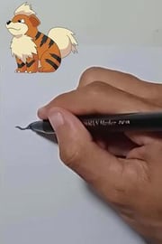 DRAW POKEMON GROWLITHE #SHORTS