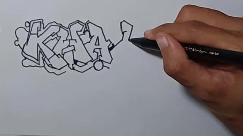 Drawing Grafiti Name Avin Khaleed