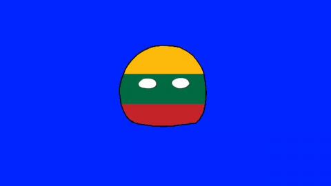 Blinking Lithuania Ball Blue Screen