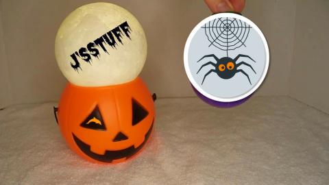 Repainting a Christmas ornament into a jack-o-lantern Hal...