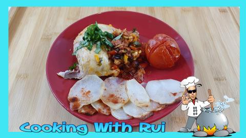 Roasted Chicken With Bacon And Chourizo