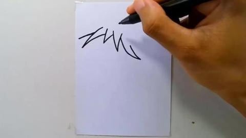 Drawing graffiti cartoon female zombie eating innards sho...