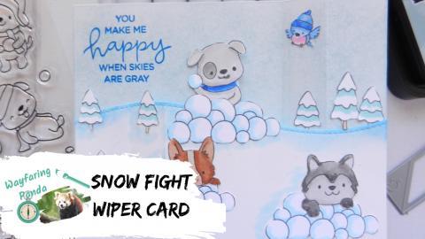 Snowball Fight Wiper Card