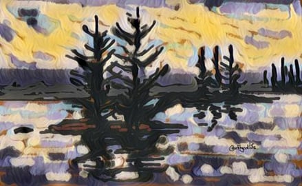 Digital Painting in Quarantine from an Island on Lac Monr...