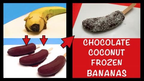Chocolate Coconut Frozen Bananas / Healthy & Yummy Snack