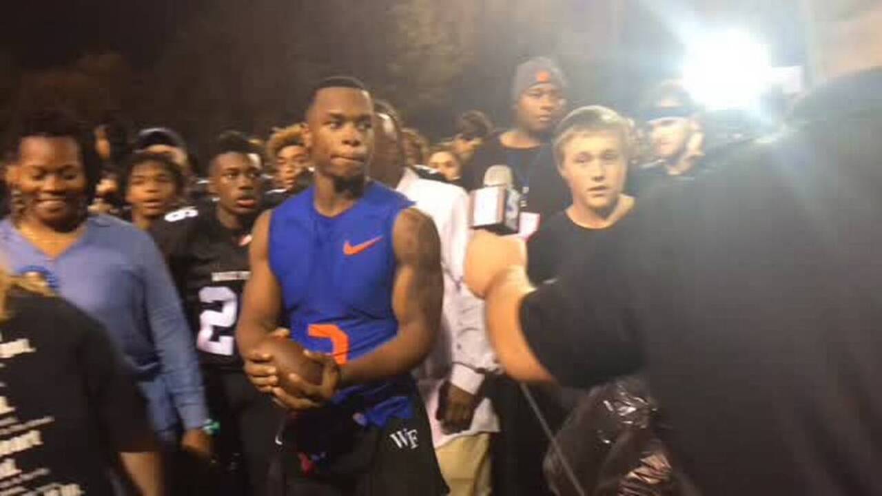 Watch Wake Forest High Players Burst Into Celebration As Devon Lawrence Picks Unc Raleigh