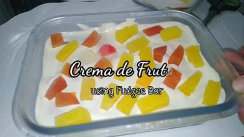 NO BAKE CREMA DE FRUTA WITH FUDGEE BAR _ Filipino Recipe ...