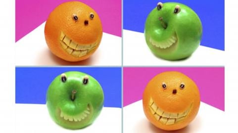 How to Quickly Make Orange and Apple Smiley Faces