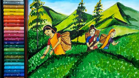 Tea Garden Workers | Sumana's Artwork