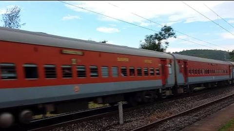 Express Train Passing Through Gokarna Rail Station | Karn...