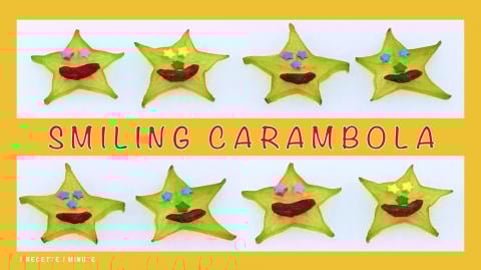 Smiling Carambola / Fun Snack / Star Fruit, 5 Fingers