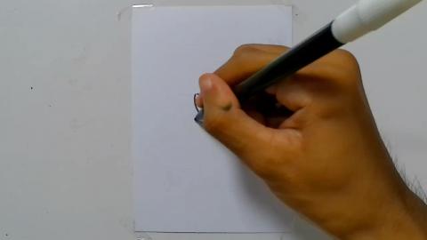Drawing tipsy skull cartoon