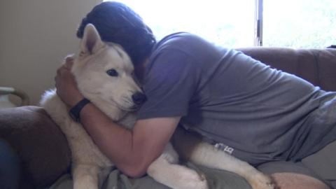 Tikaani growling getting hugs