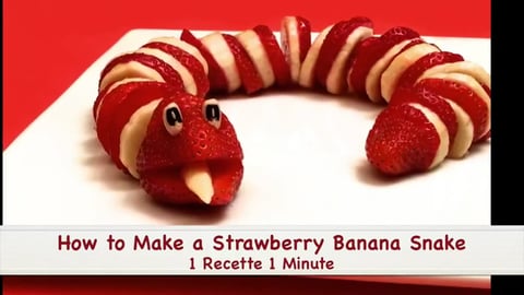 How to Make a Strawberry Banana Snake / Fun Food for Kids...