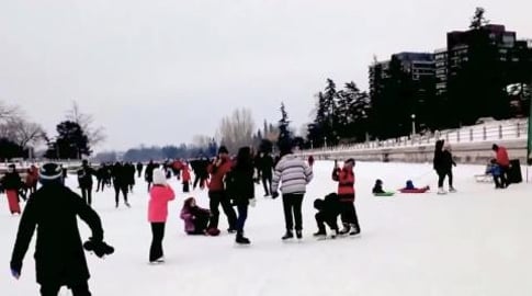 A slow skate on the Rideau Canal in Ottawa Canada 