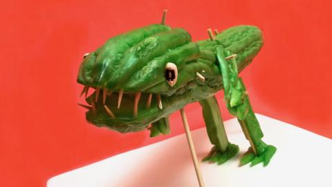 How to Make a T-REX Dinosaur / Funny Food Garnish