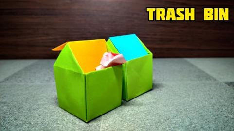 Origami Trash bin | Origami Waste bin | Origami tutorial ...