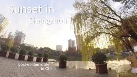 Enjoy the sunset in Changzhou, China (time-lapse)
