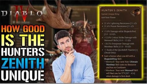 How Good Is The "Hunters Zenith" Unique Ring? In Diablo 4...