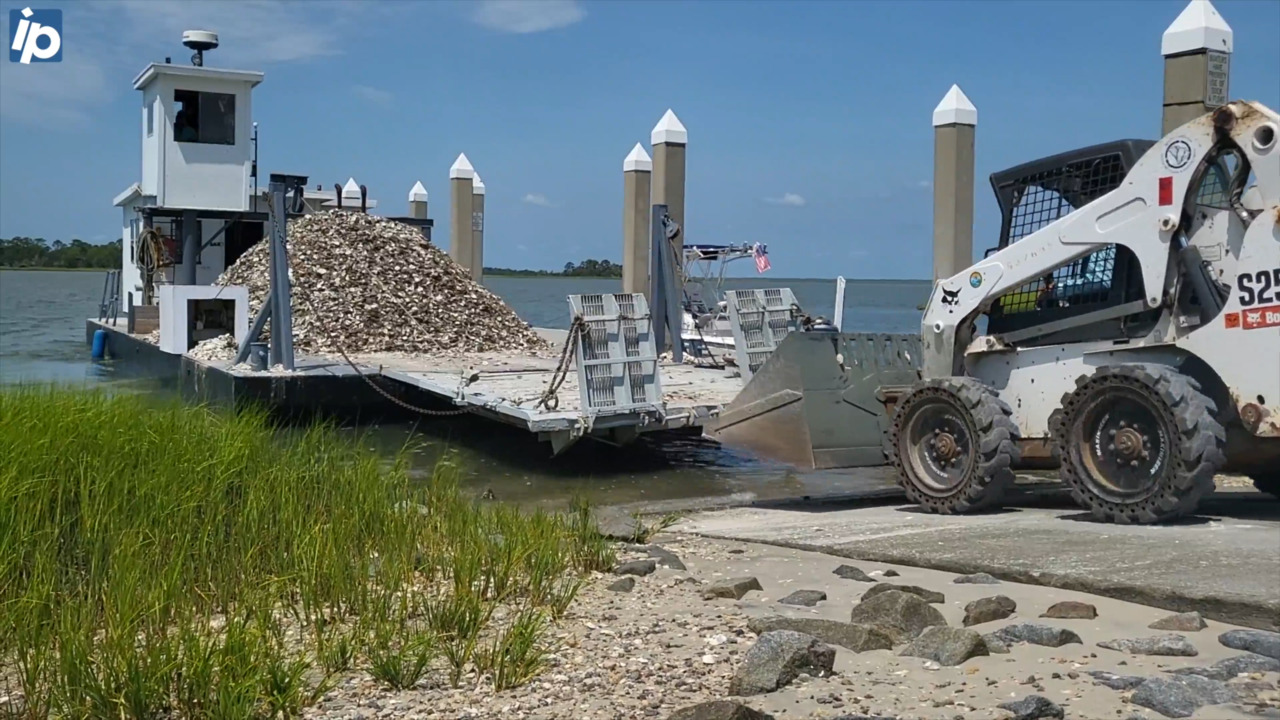 Video of oyster reefs planted in SC Hilton Head Island Packet