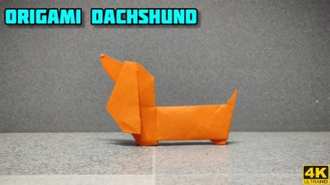 Origami Dachshund Dog | Origami Dog | Origami tutorial | ...