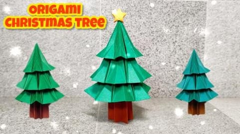 Origami Christmas Tree | Christmas Origami | Origami tuto...