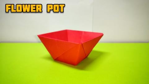 Origami Flower Pot / Flower Vase| Origami tutorial | Pape...
