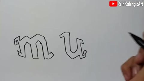 Drawing MULS name graffiti