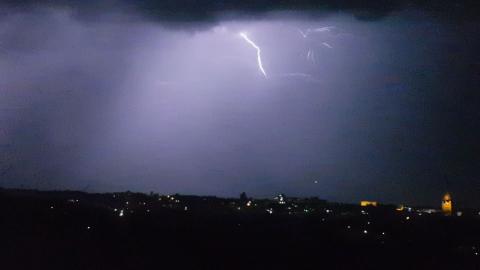 AMAZING LIGHTENING CAUGHT OVER CITY