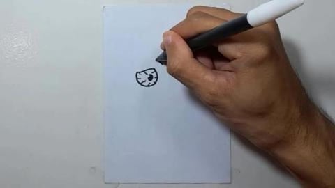 Drawing Graffiti blue cartoon zombie head shorts