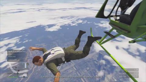 One Min  Free Fall 4000Feet in GTA 5 Online