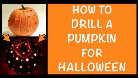 How to Drill a Pumpkin for Halloween / DIY Decorative Lan...