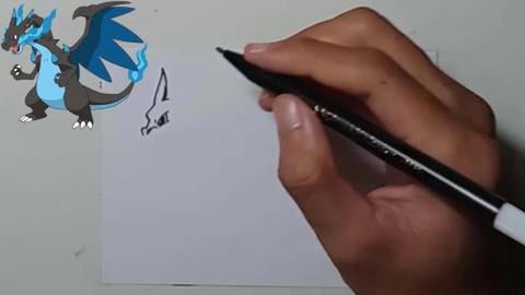 DRAW POKEMON MEGA CHARIZARD X #SHORTS
