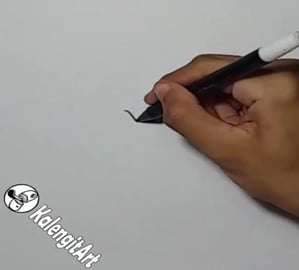 Draw graffiti pig character with glasses