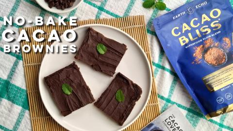 No-Bake Cacao Brownies | Brownie in the Pan recipe 