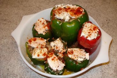 How to Cook Ground Beef & Rice Stuffed Peppers: Cooking w...