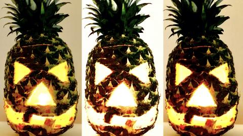 How to Make a Pineapple Jack-o'-Lantern for Halloween / D...