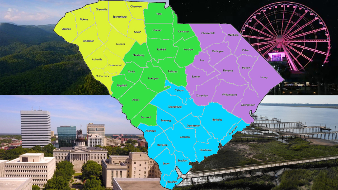 Why South Carolina is divided into four sections with really unique