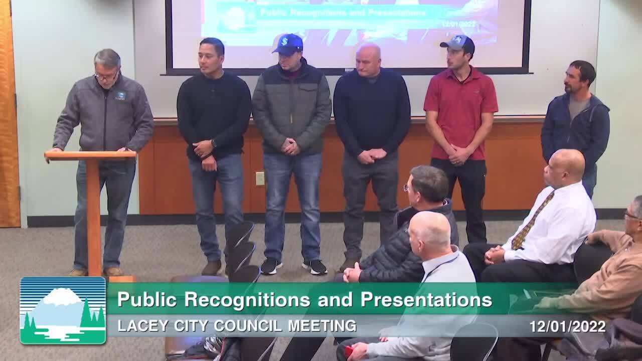 Lacey water team recognized for allnight water main repairs The Olympian