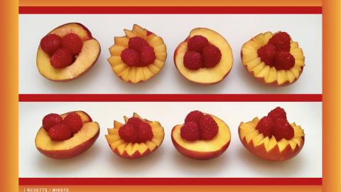 Peach & Raspberry Garnish / Cooking Tips, Healthy Snacks,...
