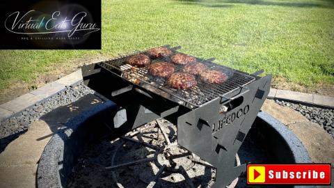 Mesquite Charcoal Burgers on the the Lifedoo Fire Pit