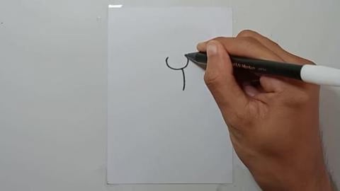 Drawing cartoon grafiti bear head and wooden sticks