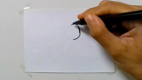 Drawing graffiti of zombie children from the grave
