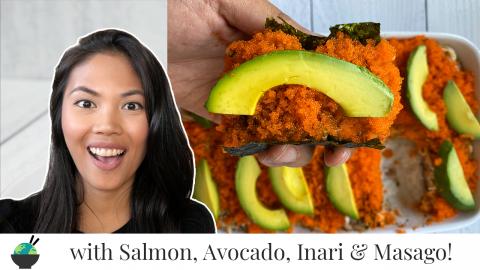 Sushi Bake Recipe With Salmon, Avocado, and Inari | Easy ...