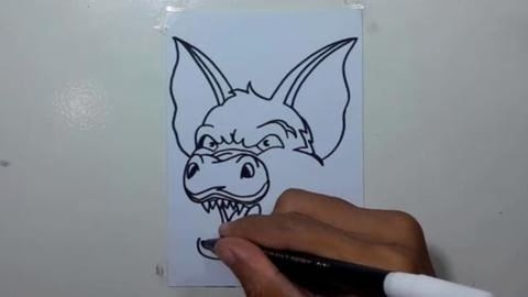 Drawing Grafiti Bat Head Mascot