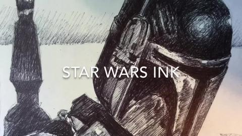 My Ink drawing Timelapse of Boba Fett