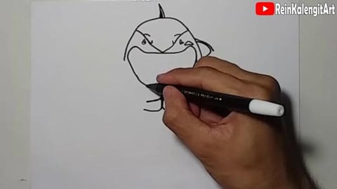 Muscular shark character vector drawing